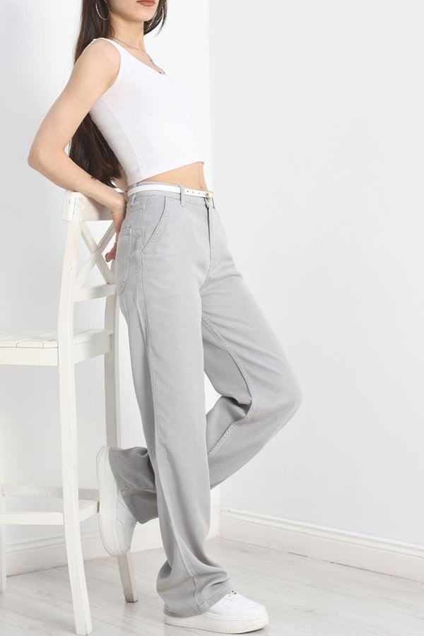 Gabardin Tensel Kumaş Kot Pantolon Gri - 30816.1904.
