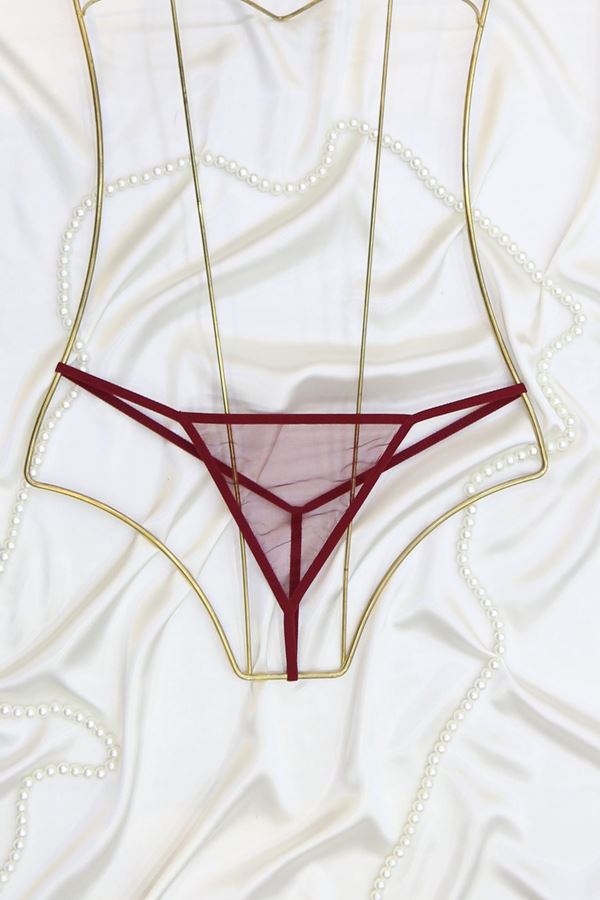 Tül Tanga Külot Bordo - 1161.1364.