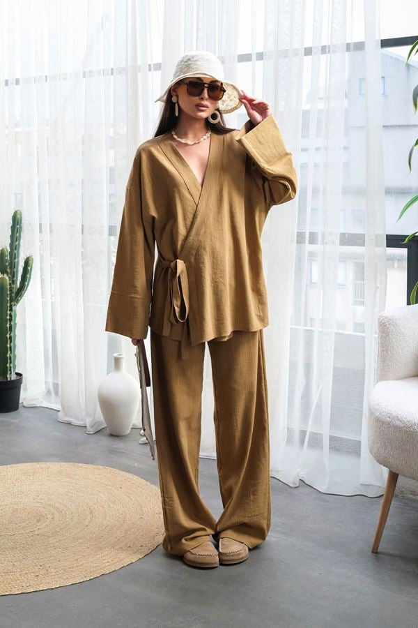 Asimetrik Kimono Takım Yağyeşili - 70153.2000.