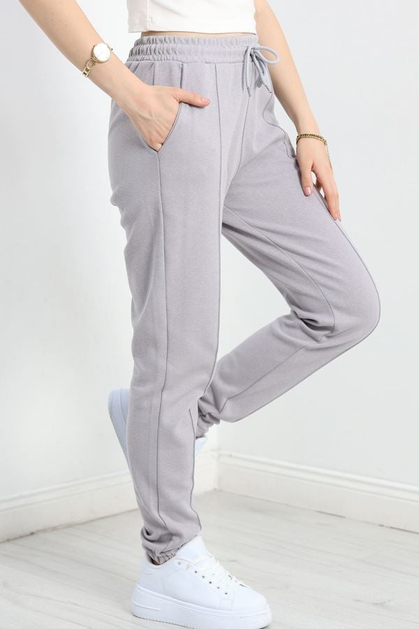 Double Face Kumaş Paça Lastikli Eşofman Altı Dumangri - 40555.1431.