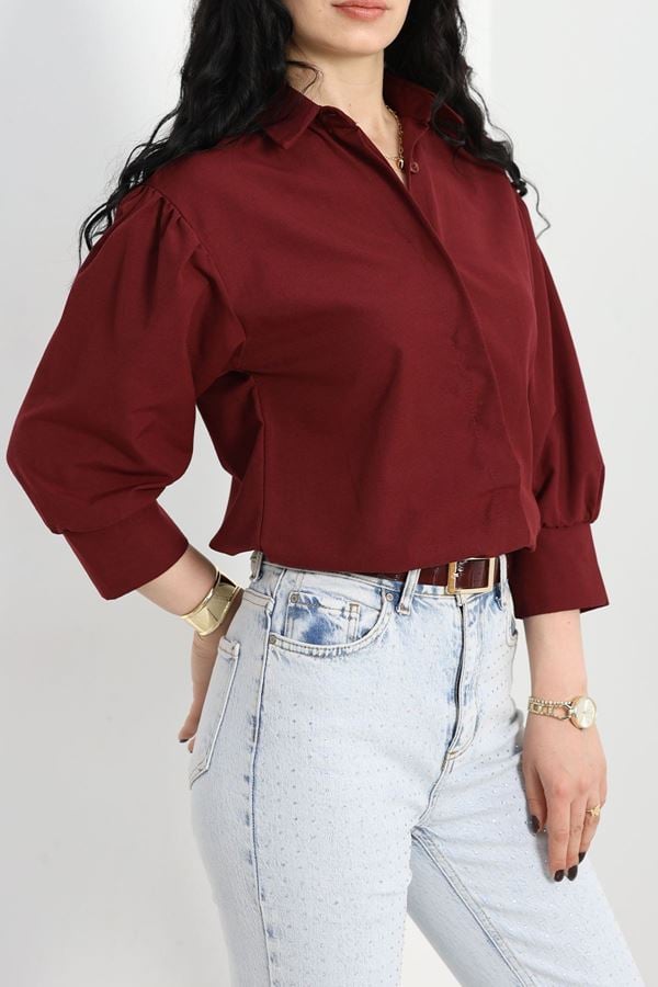 Balon Kol Gömlek Bordo - 30839.1949.