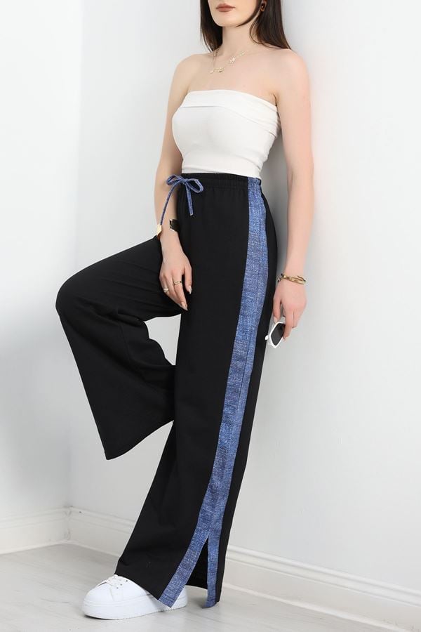 Kot Garnili Yırtmaçlı Eşofman Altı Siyah - 30095.1857.