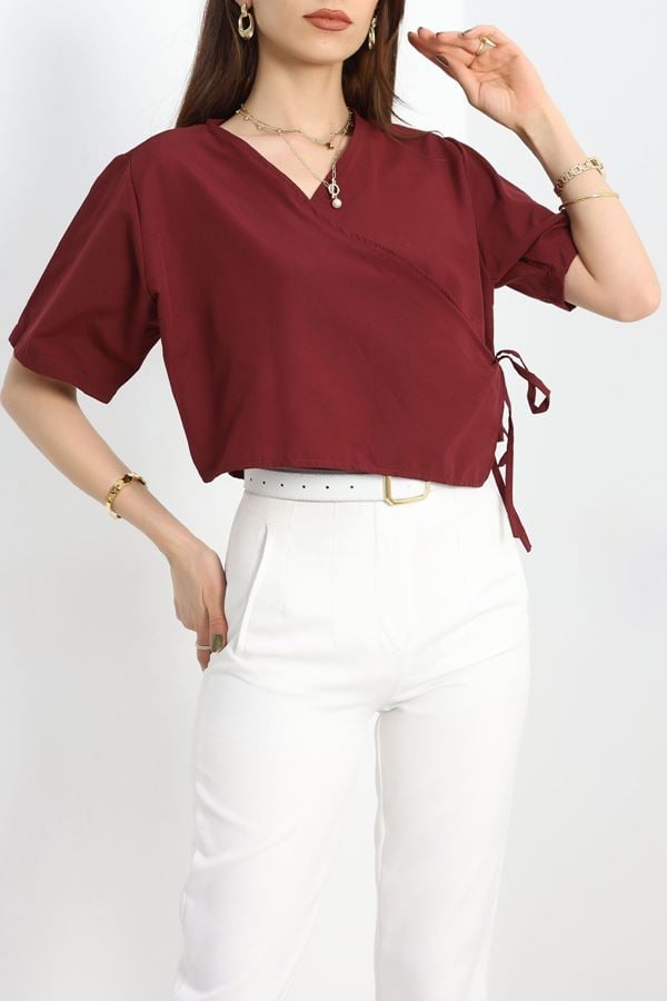 Bağlamalı Gömlek Bordo - 31009.1949.