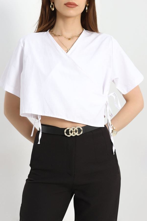 Bağlamalı Gömlek Beyaz - 31009.1949.