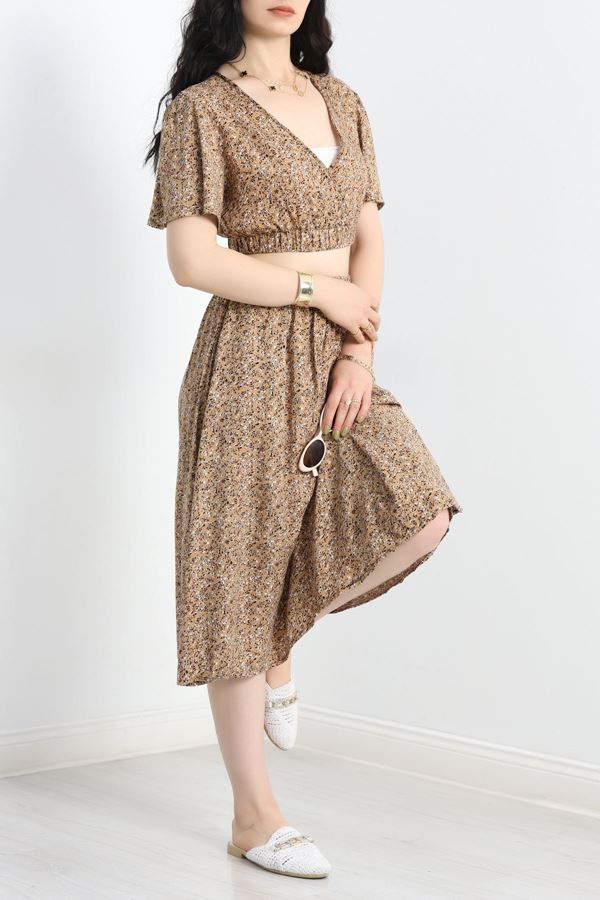 Dokuma Crop Etek Takım Sütlükahve - 40585.701.