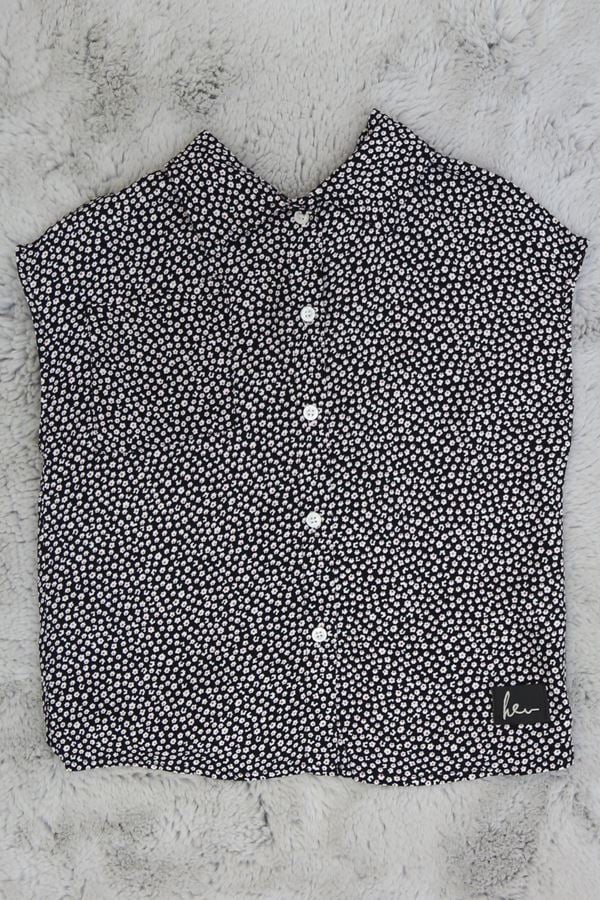 3-12 Yaş Viskon Oversize Gömlek Beyazsiyah - 50611.1780.