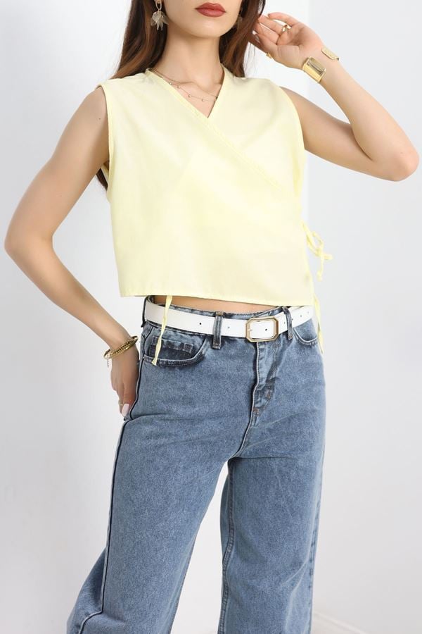 Bağlamalı Ceket Bluz Sarı - 31008.1949.