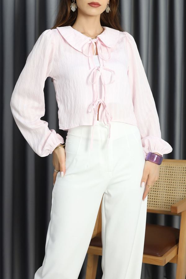 Bağcıklı Bluz Pembe - 70435.1934.