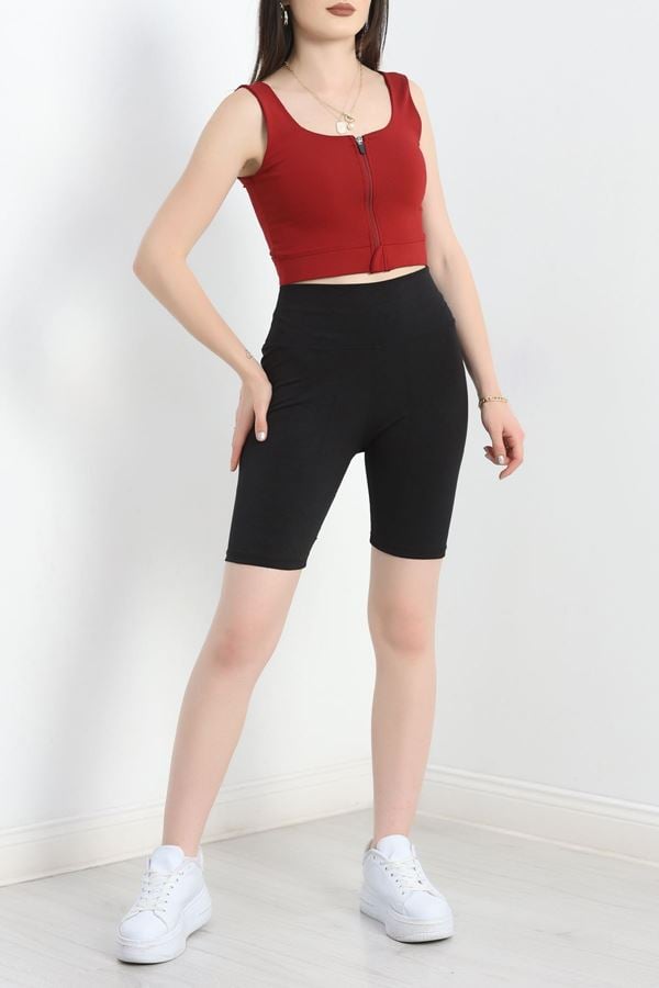 Fermuarlı Kaplı Bustiyer Bordo - 5039.125.