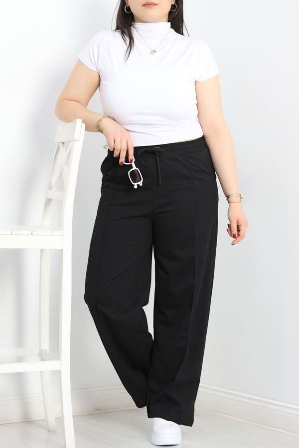 Çımalı Büyük Beden Eşofman Altı Siyah - 50663.1005.