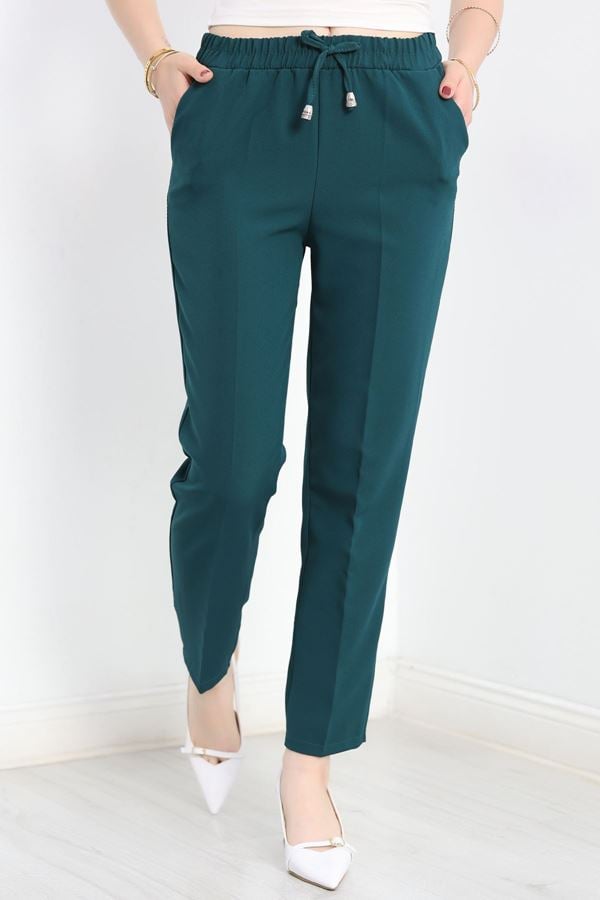 Dabıl Bağcıklı Pantolon Zümrüt - 20138.1884.