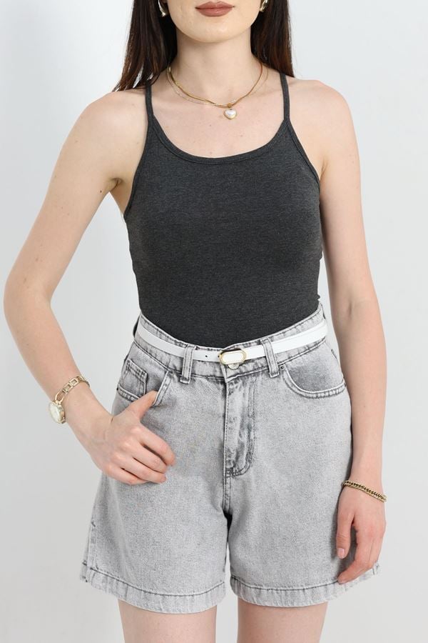 İp Askılı Çıtçıtlı Atlet Füme - 20427.200.