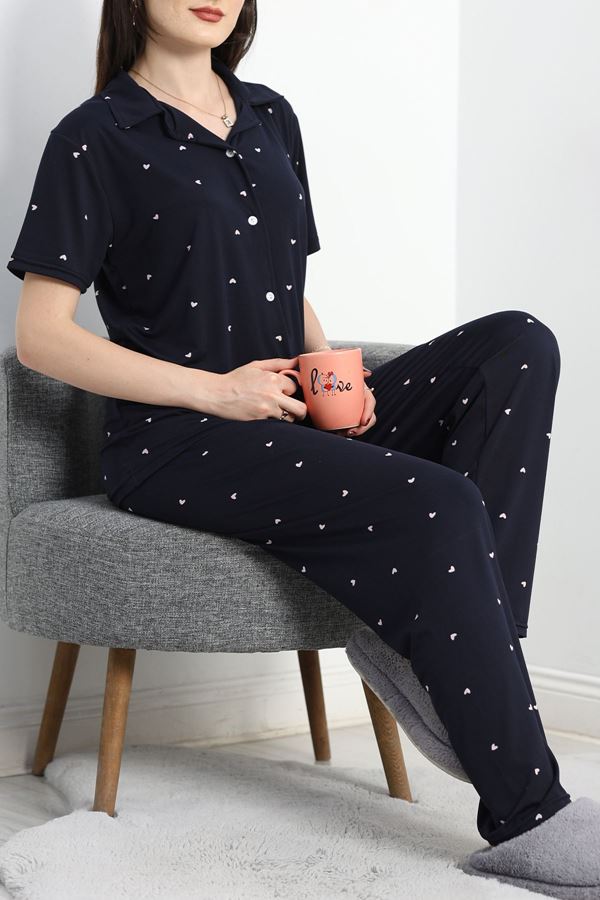 Milan Kumaş Düğmeli Pijama Takımı Küçükkalp - 750.1287.