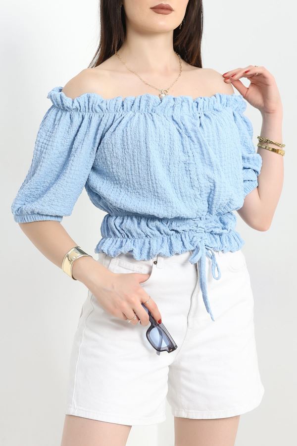 Bürümcük Kumaş Büzgülü Bluz Bebemavi - 70639.1567.