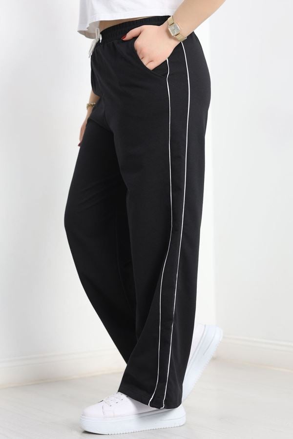 Çift Biyeli Büyük Beden Eşofman Altı Siyah - 50772.1005.