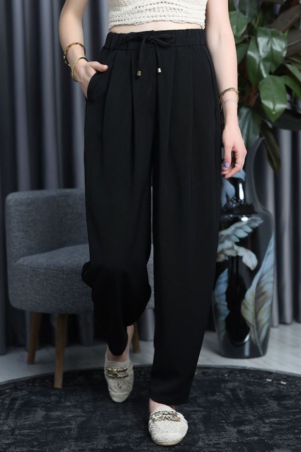 Fast Pery Bol Kesim Lastikli Pantolon Siyah - 90075.1995.