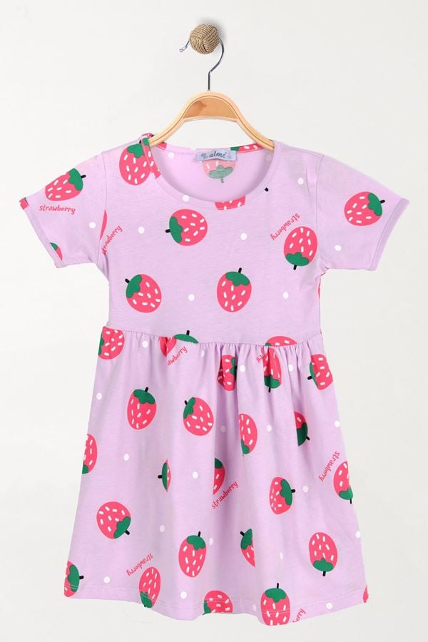 5-8 Yaş Çocuk Elbise Lila - 6250191.1576.