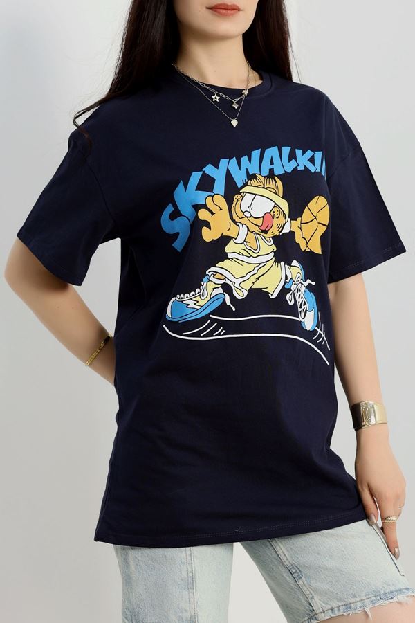 Baskılı Oversize Tişört Lacihardal - 70652.1872.