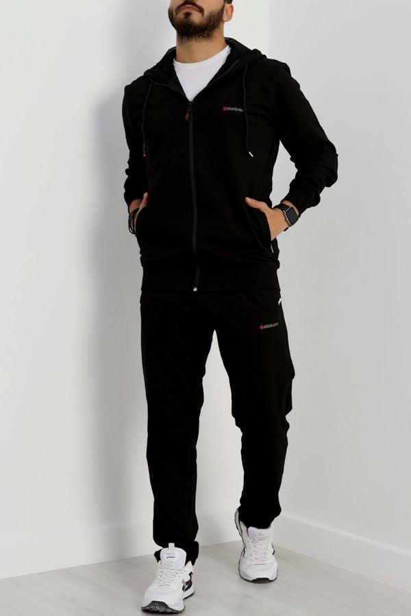Kompakt 2 İplik Kapşonlu Erkek Eşofman Takımı Siyah - 42154.1937.