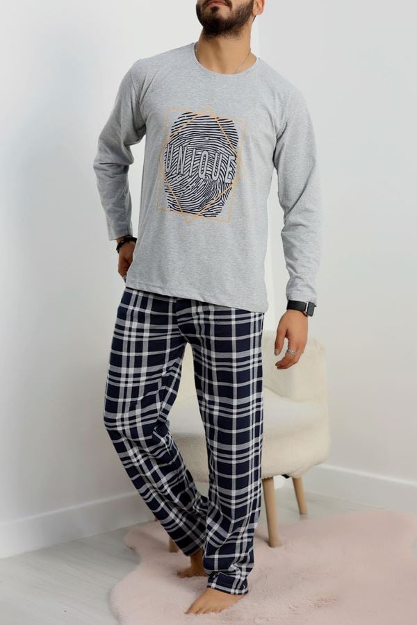 Erkek Pijama Takımı Gri - 53544.1838.