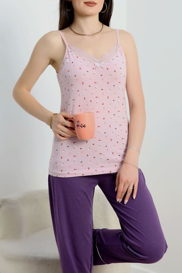 Likralı Kompak Penye Atlet Lila - 49799.2064.