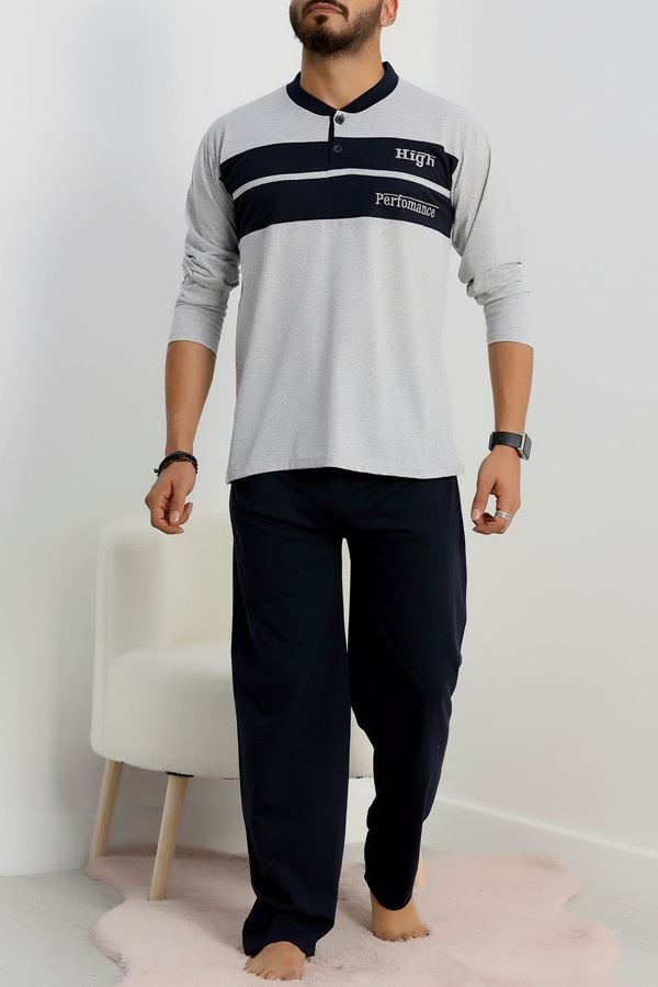Süprem Erkek Pijama Takımı Gri - 20833.1838.