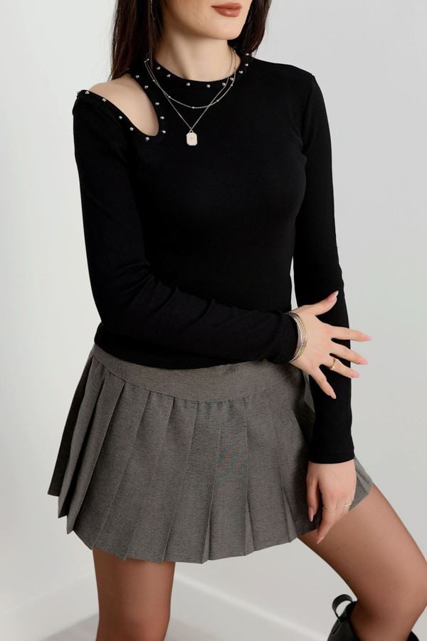 Yaka Detaylı Kaşkorse Body Siyah - 70679.599.