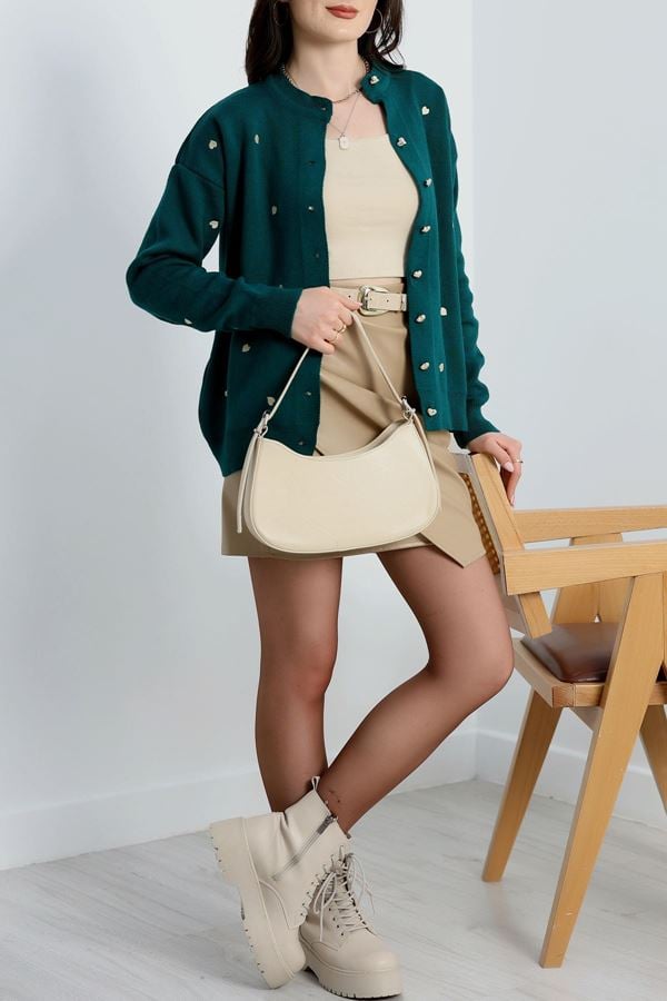 Kalp Detaylı Hırka Neftilatte - 3219.1577.