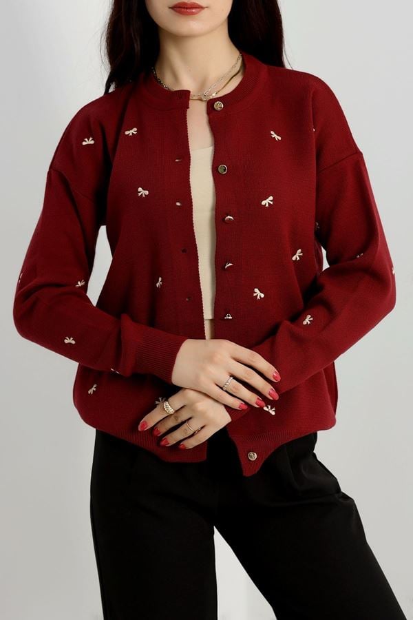 Fiyonk Detaylı Hırka Bordolatte - 3221.1577.