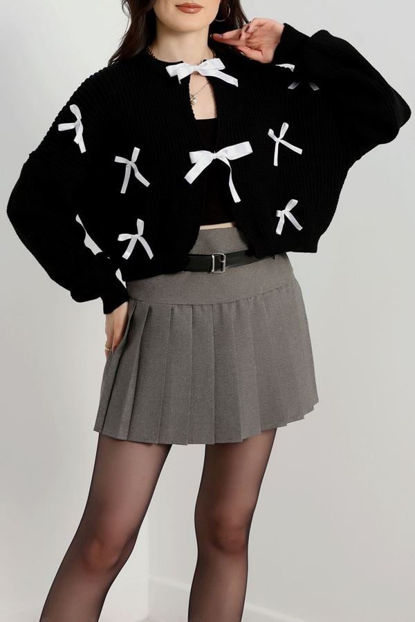 Fiyonklu Hırka Siyah - 4076.2043.