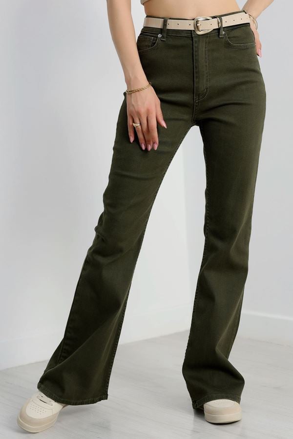 İspanyol Paça Kot Pantolon Haki - 41889.1999.