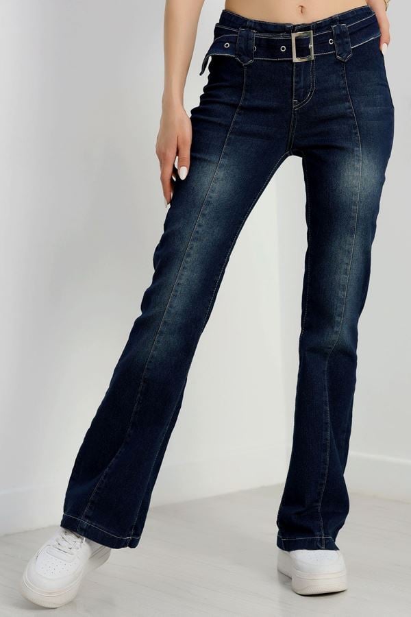 İspanyol Paça Kot Pantolon Koyumavi - 41889.1999.