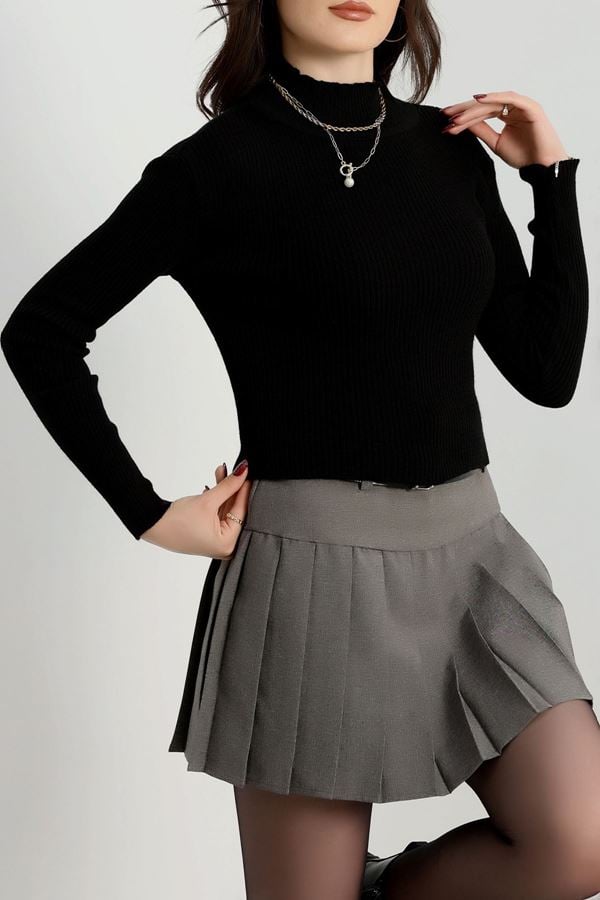 Yarım Balıkçı Yaka Triko Siyah - 4049.2043.