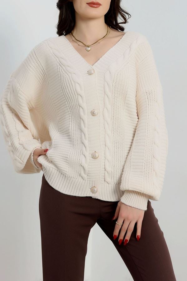 Balon Kol Hırka Latte - 340.1577.