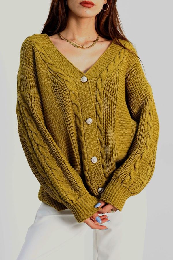 Balon Kol Hırka Yağyeşili - 340.1577.