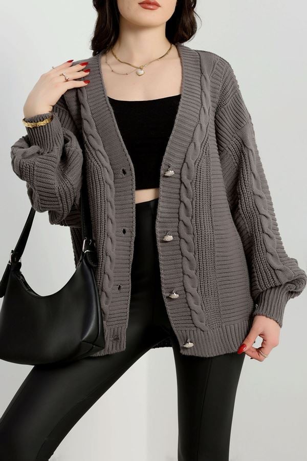 Balon Kol Hırka Füme - 340.1577.