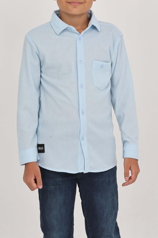 3-12 Yaş Gofre Çocuk Gömlek Bebemavi - 42260.1780.