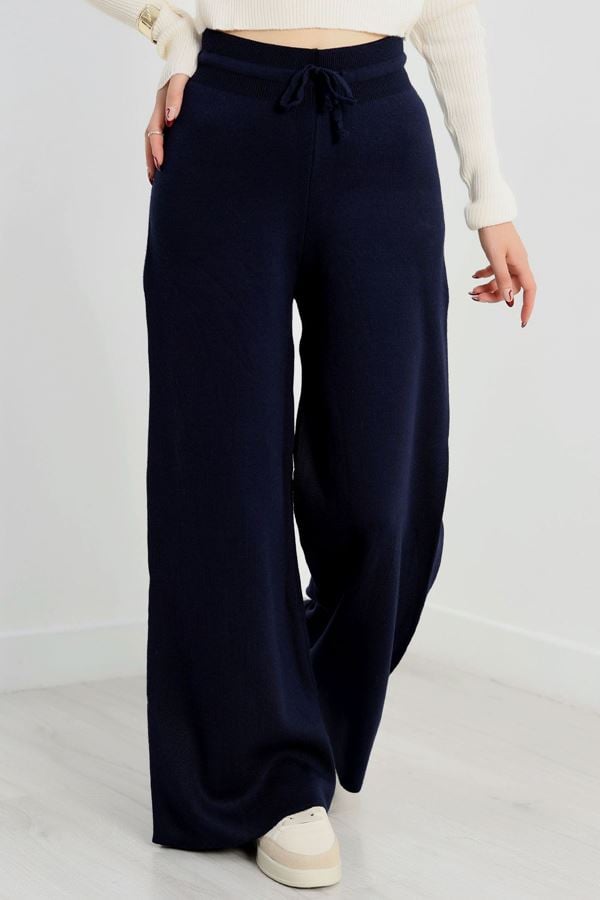 Bağcıklı Triko Pantolon Lacivert - 2251.1765.