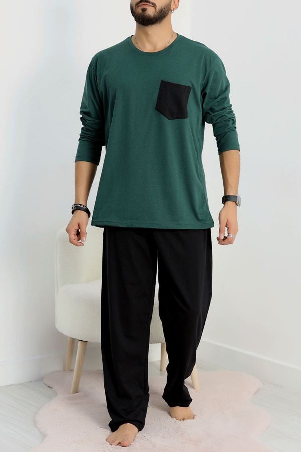 Cep Detay Süprem Erkek Pijama Takımı Yeşil - 42218.1048.