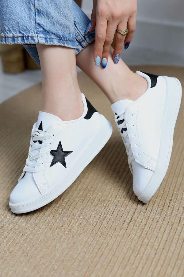 Yıldızlı Spor Ayakkabı Beyazsiyah - 31295.264.