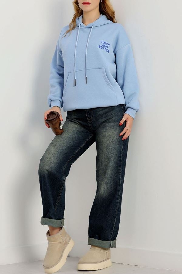 3 İplik Kanguru Cepli Kapşonlu Sweat Bebemavisaks - 42257.1878.