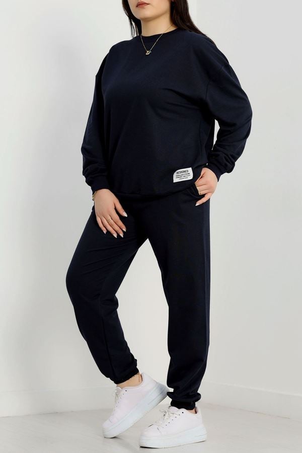 2 İplik Büyük Beden Eşofman Takımı Lacivert - 50795.1857.