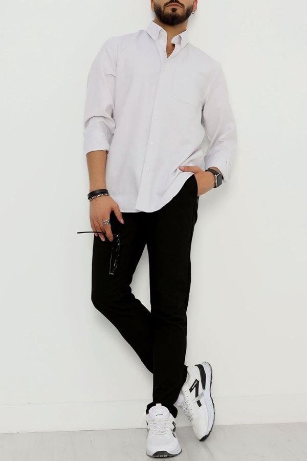 Pinaldi Oxford Pamuk Polyester Fit Gömlek Gri - 42287.2079.