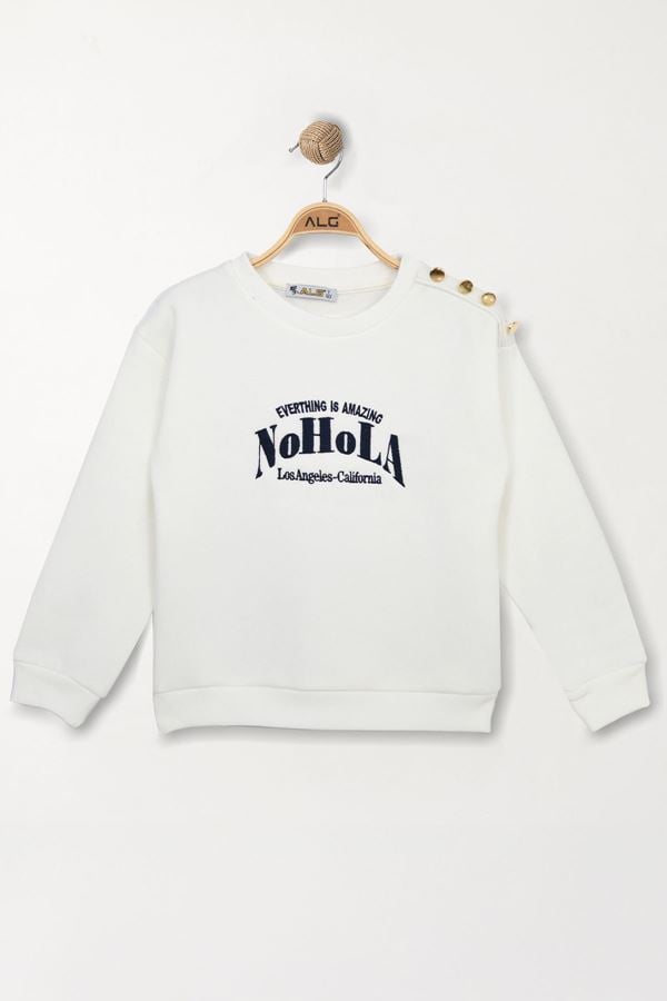 3 İp Şardonlu Baskılı 3-7 Yaş Kapüşonlu Sweatshirt Beyaz - 625516.1576.