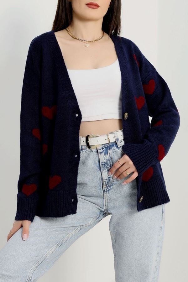 Şardonlu Kalp Desenli Hırka Laci - 31063.1766.