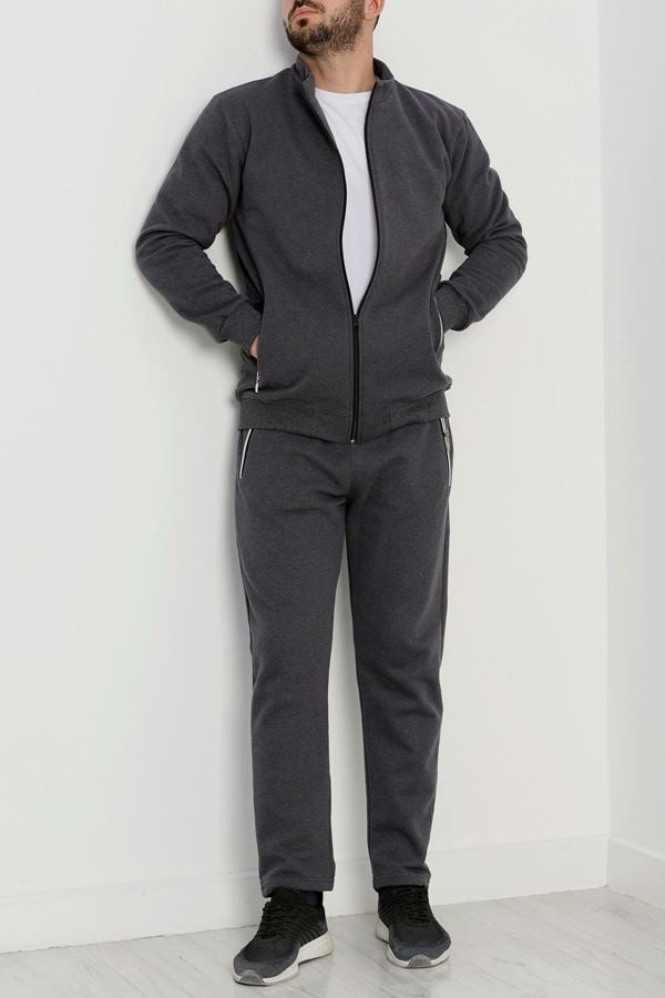 Şardonlu Pike Erkek Eşofman Takımı Antrasit - 42214.1937.