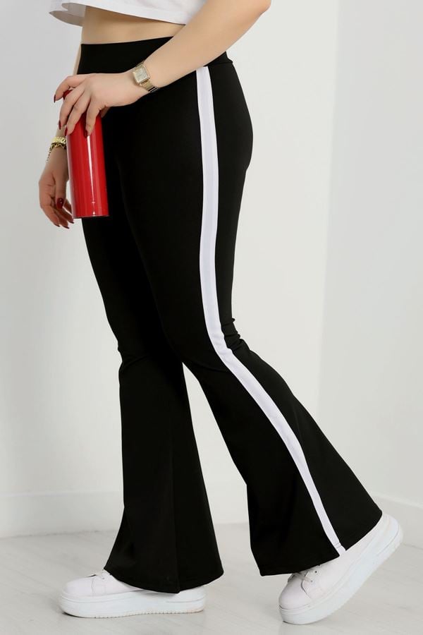 Şeritli Battal Dalgıç İspanyol Tayt Siyahbeyaz - 50070.1098.