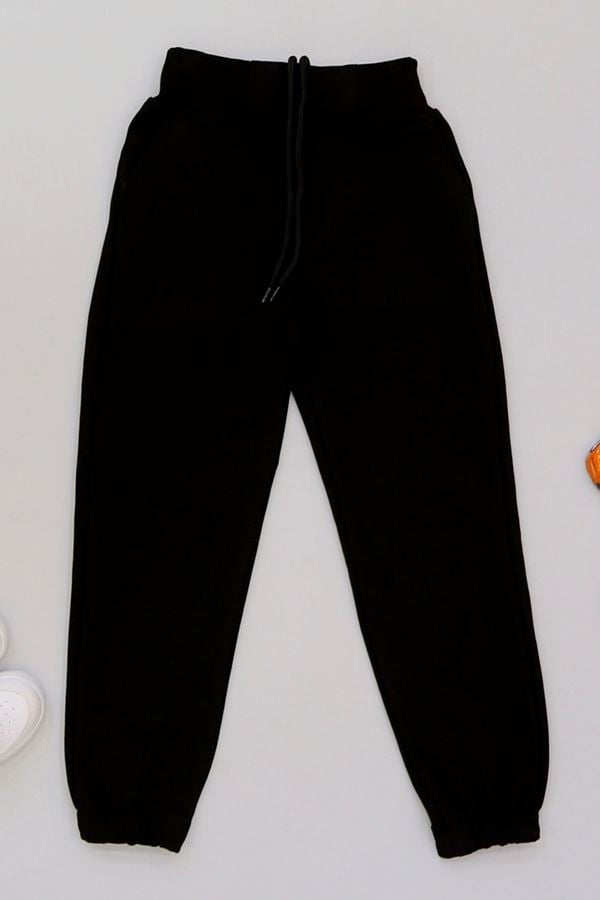 6-10 Yaş 2 İplik Kompakt Eşofman Altı Siyah - 90226.2032.