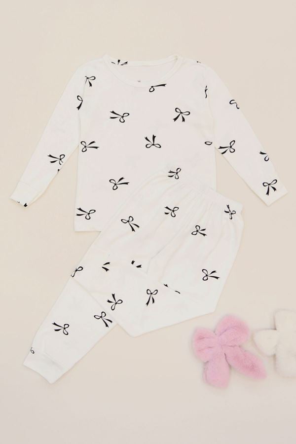 3-14 Yaş Soft Milan Pijama Takımı Beyazkurdele - 481.1287.