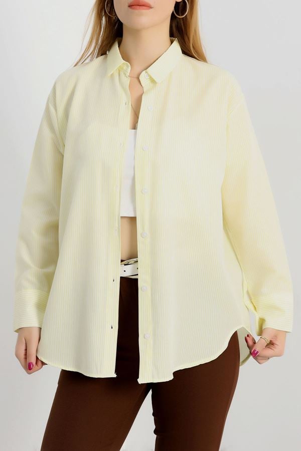 Çizgili Rahat Kalıp Gömlek Sarıçizgili - 90159.1949.